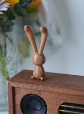 檀木鼻子按摩眼周按摩棒长耳兔子可爱可摆放按摩神器创意礼物