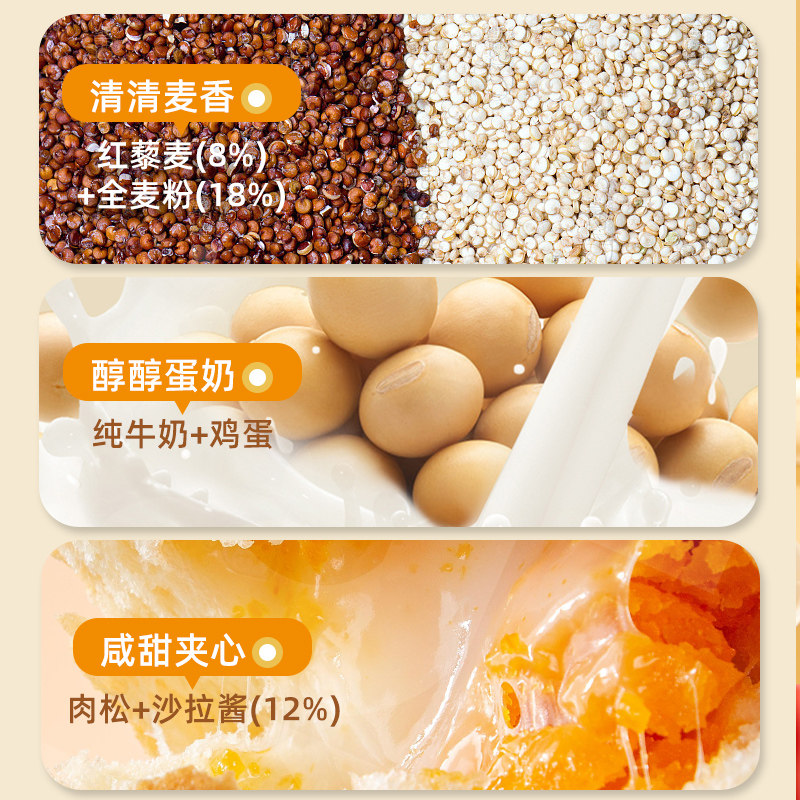 甄磨坊藜麦蛋皮卷奶夹心肉松吐司能量卷面包整箱营养早餐零食蛋糕,淘宝优惠券,粉丝福利购,淘宝优惠卷