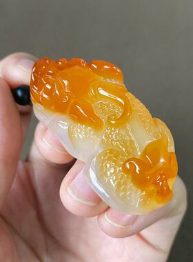 天然正品俏黄色玉髓玛瑙