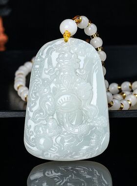 大号朱砂招财神爷吊坠男