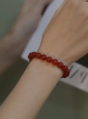 红色玛瑙手串纯天然链女款