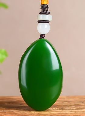 天然和田玉碧富贵有余鱼手