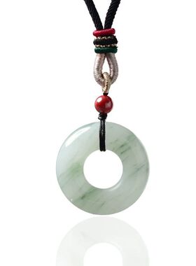 圆环新疆金丝平安玉石吊