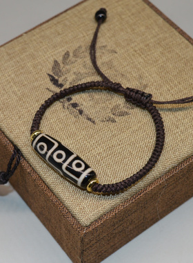 西藏真品老天珠手串九眼原