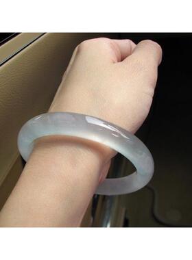 天然水沫子玉手镯圆条A货