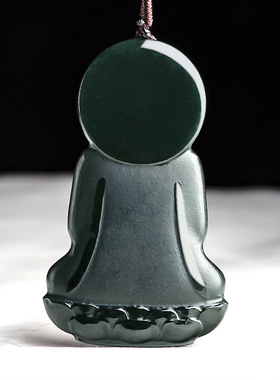 天然老料和田玉墨阿弥陀佛