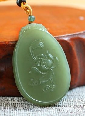 新疆天然和田玉荷花男士