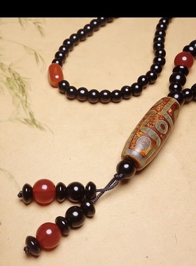 民族风天然藏式三眼九珠玛