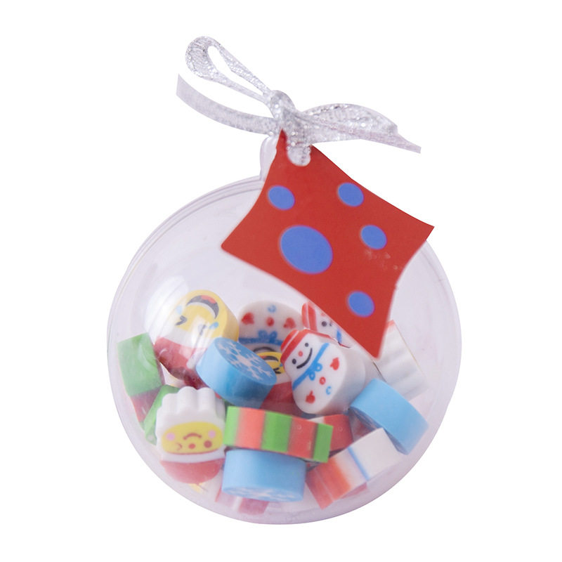 Creative Christmas Ball Eraser Stationery Set Kindergarten Small Gifts Student Children's Prizes School Gift T