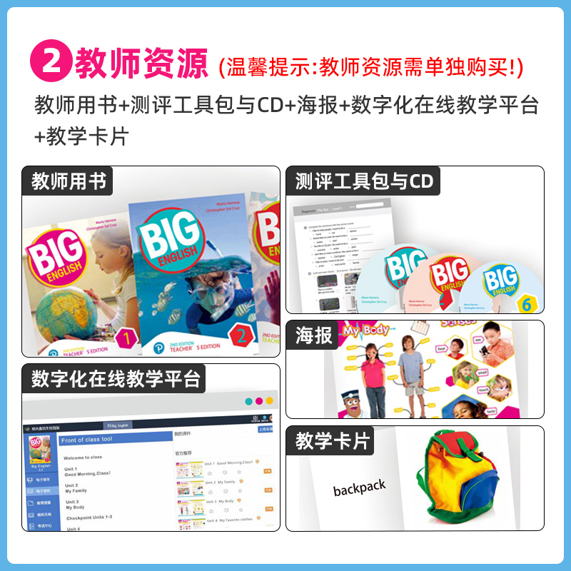 新版Big English 朗文少儿英语教材1 2 3 4 5 6级朗文小学教材6-12岁小学英语bigenglish教材1教师书bigenglish原版进口 - 图1