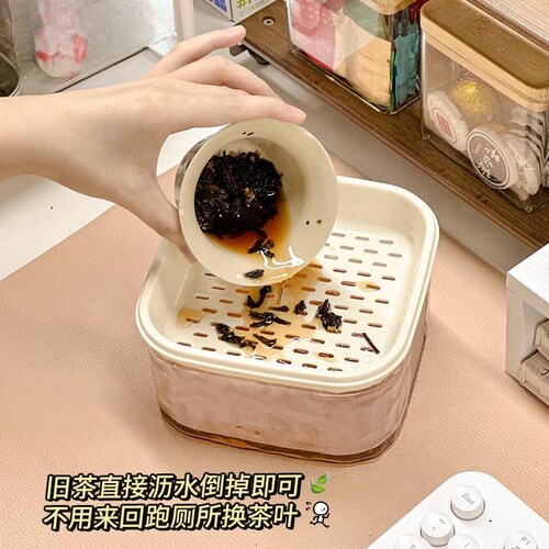 工位小茶盘一人功夫茶具办公室年轻人小型迷你泡茶神器沥水盘茶托 - 图3