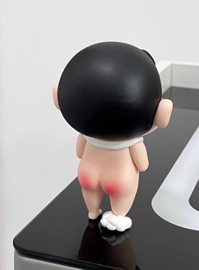 【你的洗澡搭子】光溜溜蜡笔小新摆件桌面装饰品可爱卡通创意搞怪