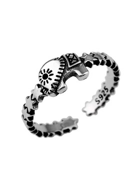 可爱卡通小象动物戒指女时尚韩版ins小众独特设计感开口食指戒