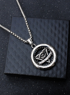 欧美时尚复古男士潮流龙项链女吊坠上帝之眼项链阿拉伯数字男女高