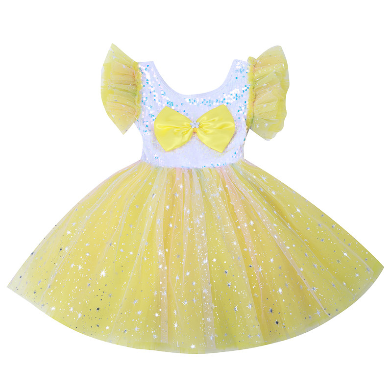 六一女童公主裙演出服快乐的小星星黄色蓬蓬纱裙幼儿园舞蹈表演服,淘宝优惠券,粉丝福利购,淘宝优惠卷