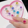 New children's ring ring cartoon girl princess crystal jewelry gem diamond toy girl child gift