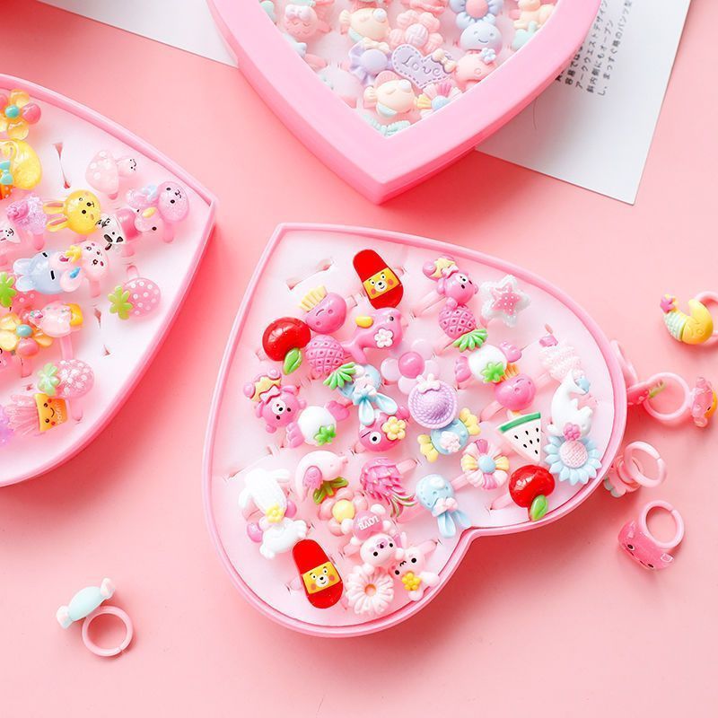 New children's ring ring cartoon girl princess crystal jewelry gem diamond toy girl child gift