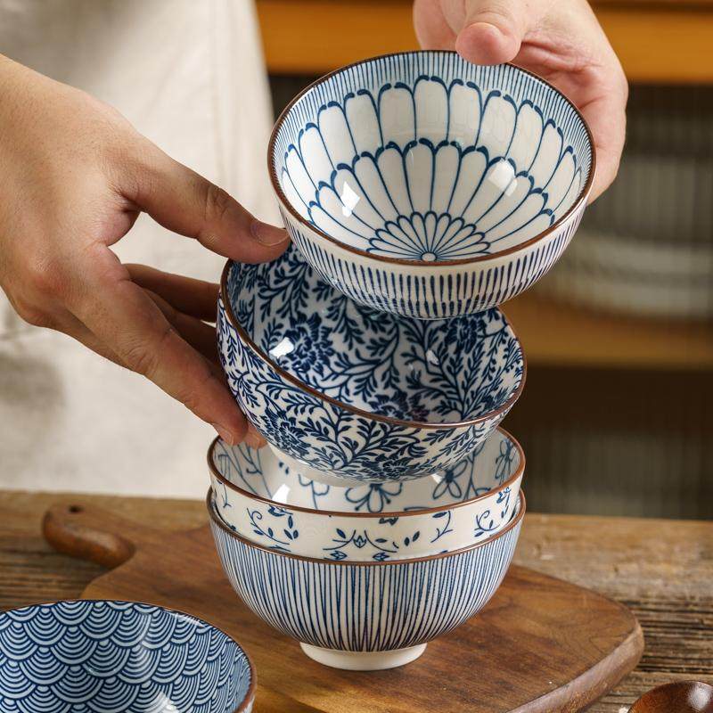 日式米饭碗釉下彩陶瓷小汤碗饭碗小碗家用4.5英寸吃饭碗好看的碗,淘宝优惠券,粉丝福利购,淘宝优惠卷