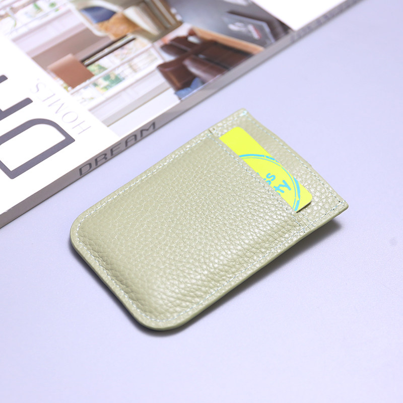 防盗刷卡包女小巧超薄迷你新款轻薄设计真皮卡套卡片套卡夹 - 图2