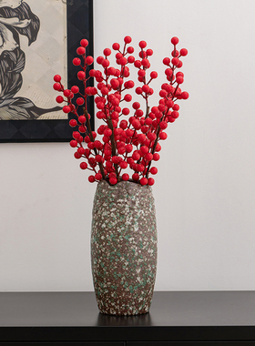 简约陶瓷花瓶复古新中式干花插花餐桌装饰品粗陶罐水培花器皿摆件