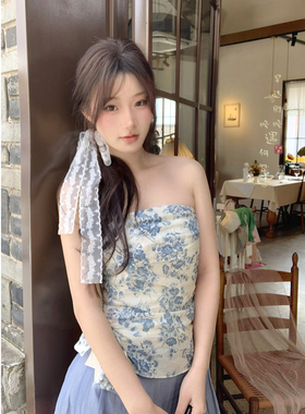 白色蕾丝花朵丝巾装饰发带氛围感