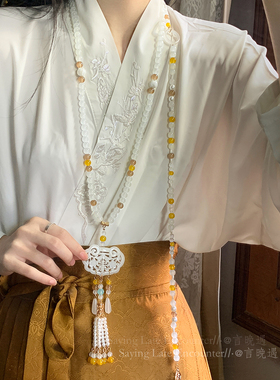 明制压襟项链古风汉服配饰