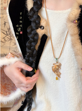 宋锦葫芦锦鲤流苏项链国风毛衣链