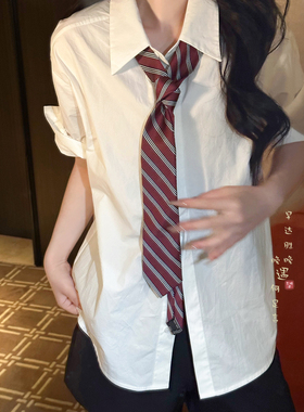 复古咖啡条纹手打领带古vintage