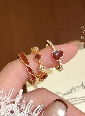 红色葫芦开口戒指轻奢高级感