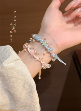 手工编织蝴蝶串珠手链小众设计