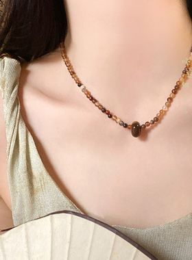 虎晴石玛瑙项链新中式复古