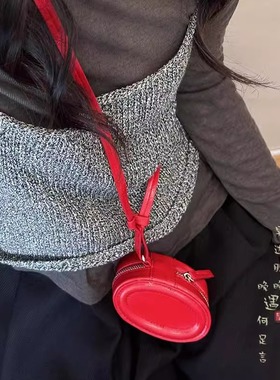 红色零钱包韩版高级感时尚