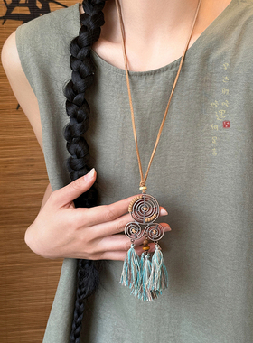 流苏长款项链波西米亚民族风
