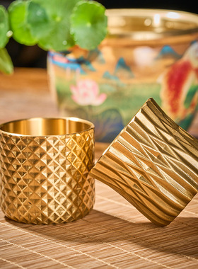 纯黄铜酒杯金属百福龙凤摆件酒宴小酒杯高脚杯供水杯酒具装饰