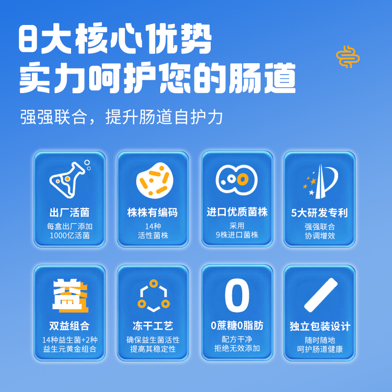 优卡丹益生菌大人女性儿童孕妇肠胃肠道官方旗舰店非调理冻干粉