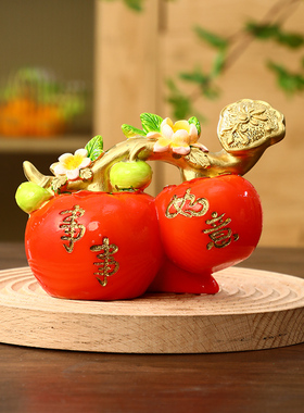 创意柿柿如意招财纳福家居摆件