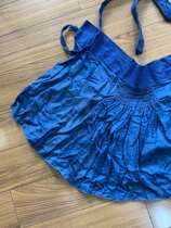 Zhitang Antique Ancient Play Collection Miscellaneous Modern Silk Blue Apron Skirt Dresses Old Blue Cloth Clothing Fabric Silk
