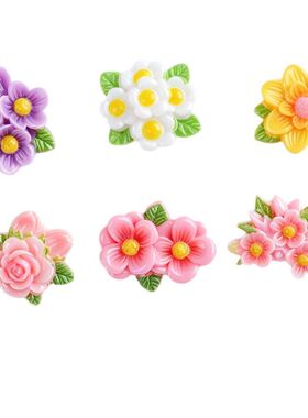亮面仿真雏菊朵花diy手工发夹头绳手机壳收纳盒洞洞鞋扣树脂配件