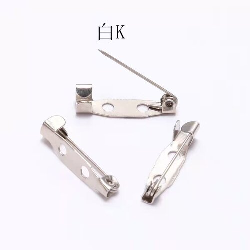 diy手工胸针安全别针一字双孔胸针材料胸针徽章胸花材料饰品配件 - 图0