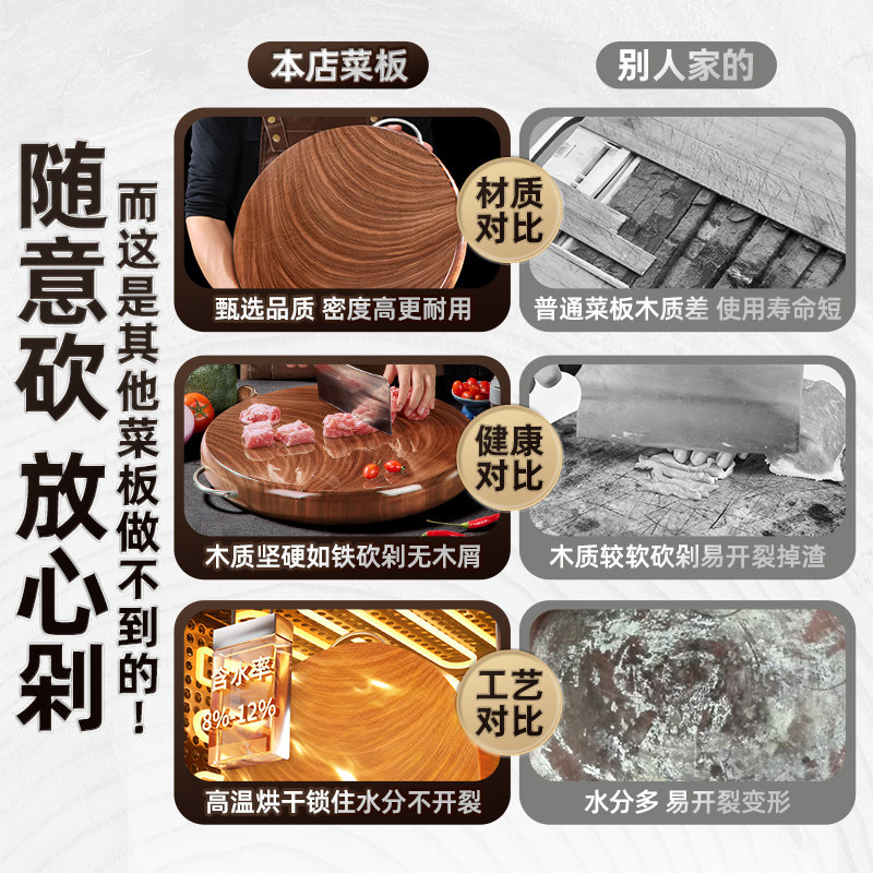 进口铁木砧板抗菌防霉菜板实木家用整木商用刀板木粘板案板切菜板,淘宝优惠券,粉丝福利购,淘宝优惠卷