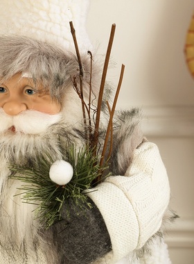跨境简约圣诞装饰品可爱圣诞老人公仔摆件家居立体玩偶装饰配件