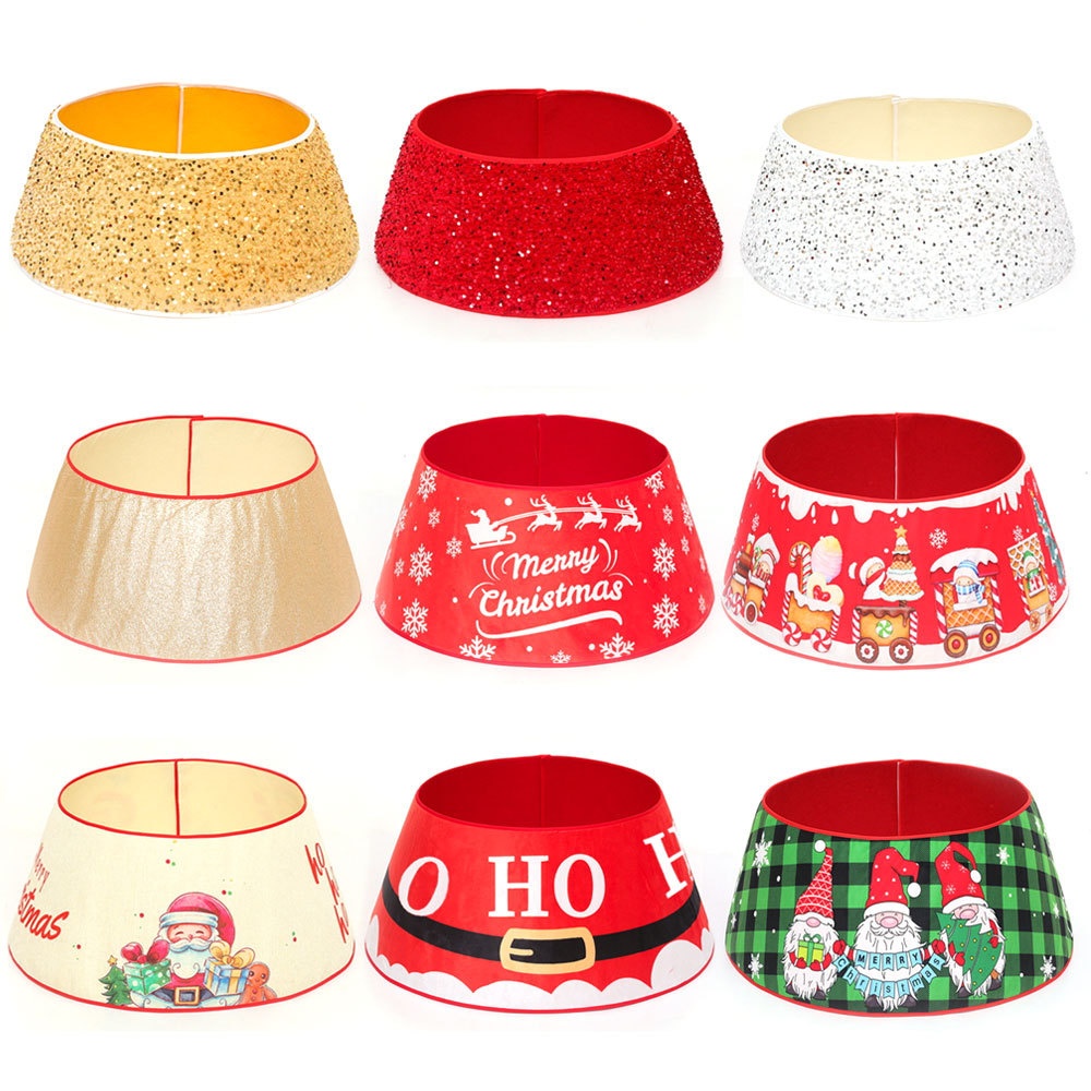 跨境圣诞树围树裙立体圆形毛绒树围栏场景布置装饰品圣诞树底座 - 图3