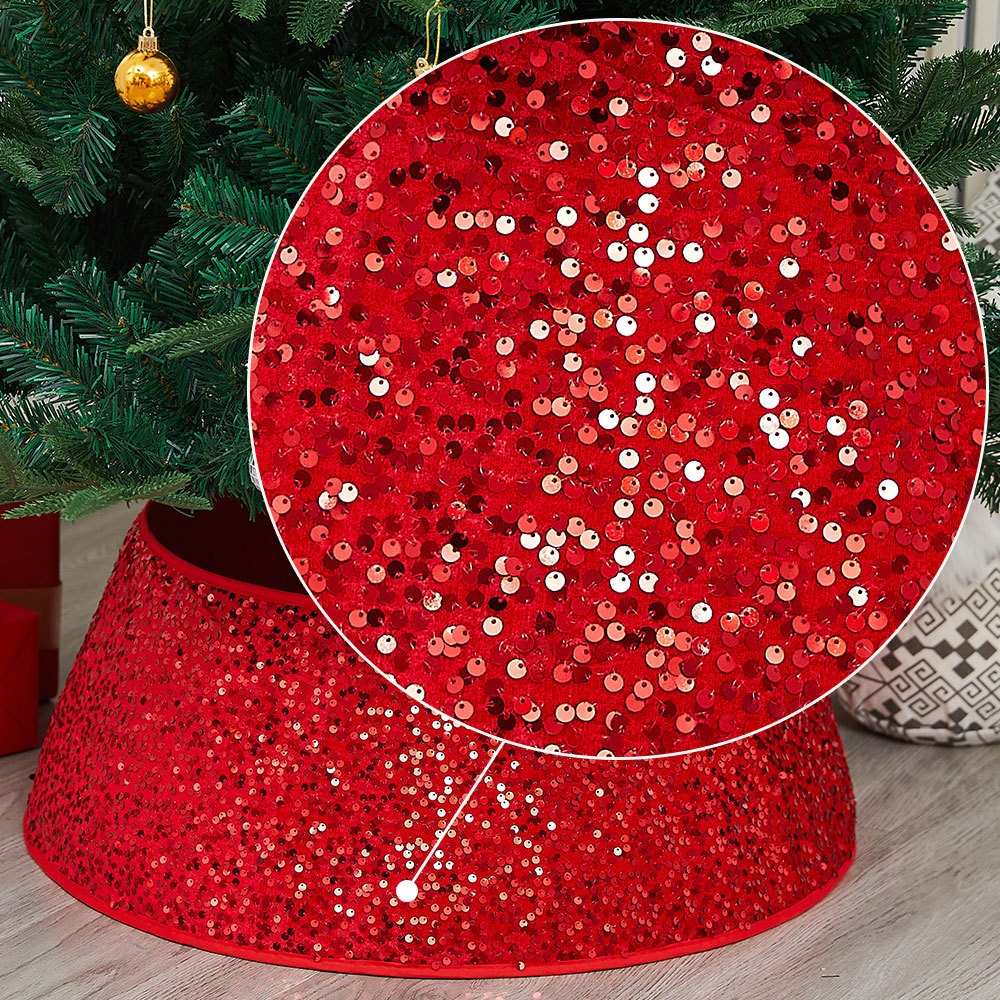 跨境圣诞树围树裙立体圆形毛绒树围栏场景布置装饰品圣诞树底座 - 图0