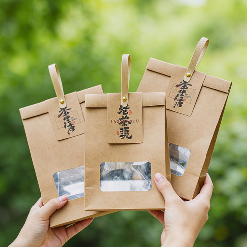 开窗茶叶包装盒散茶手提袋红茶绿茶白毫茶叶创意空包装新款上新 - 图0
