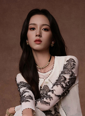 周也同款短款珍珠拼接项链女