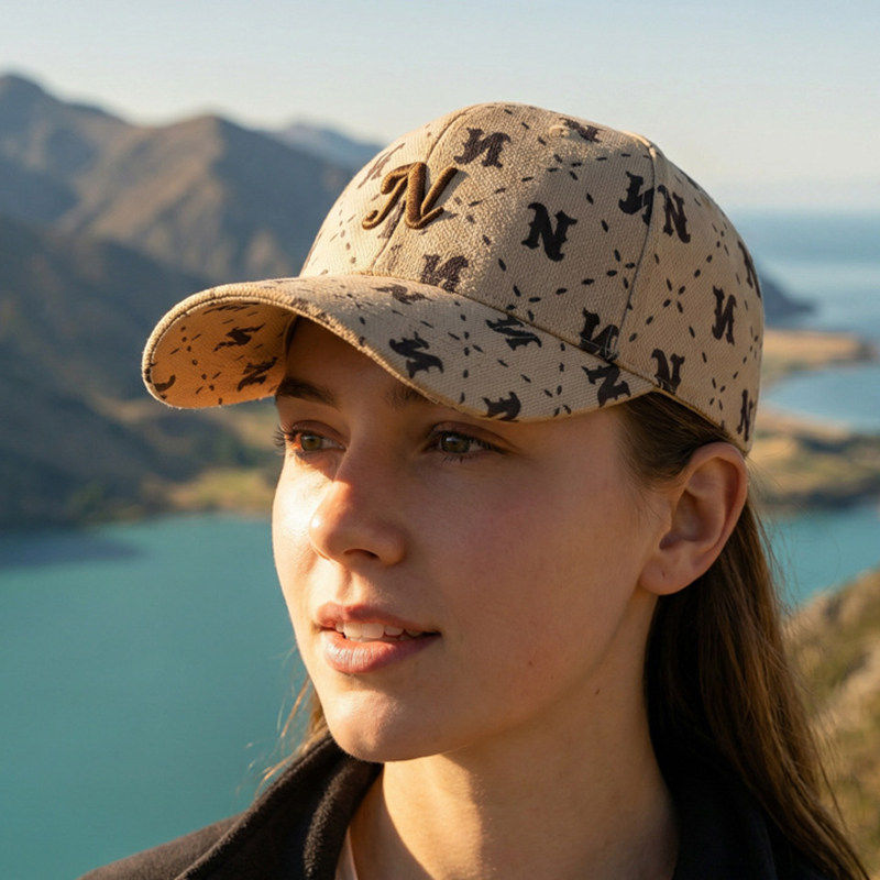 新款帽子女时尚菠萝布硬顶鸭舌帽男字母刺绣遮阳帽户外显脸小百搭,淘宝优惠券,粉丝福利购,淘宝优惠卷