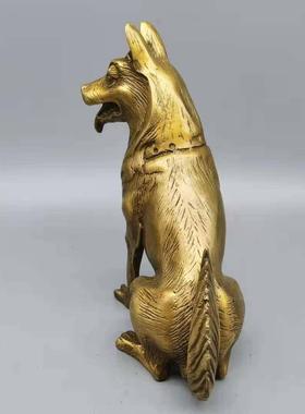 纯铜十二生肖狗大狼狗铜旺财狗客厅玄关家居装饰办公室工艺品摆件