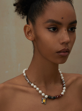 monsterharmony原创金属珍珠项链