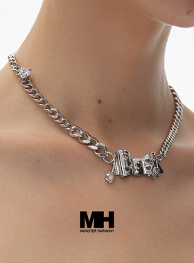 原创设计蝴蝶结锁骨链