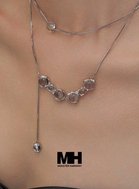 原创设计风高级感双层锁骨链